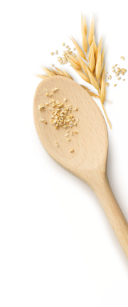 Harraways graphic image of wooden spoon and oats