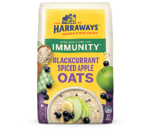 Harraways immunity blackcurrant spiced apple oats